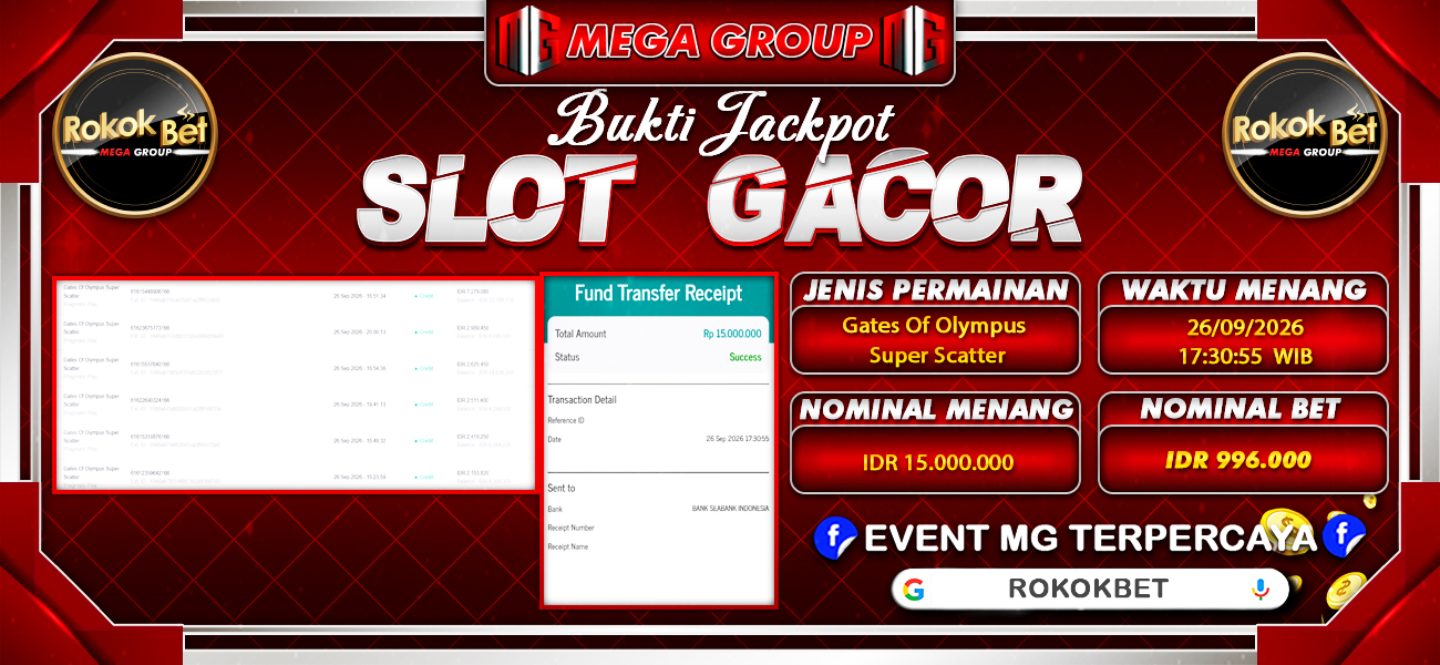 Bukti JP situs Rokokbet hari Sabtu, 26 September 2026
